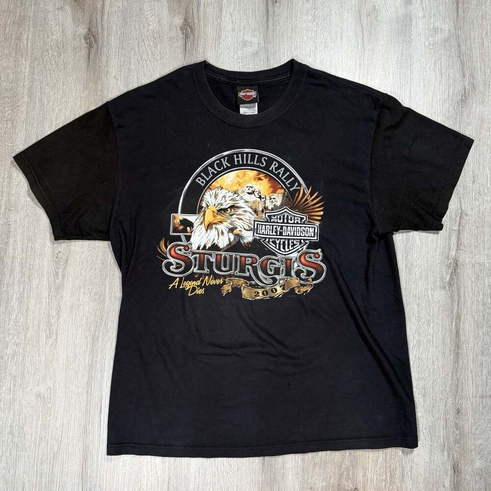 Vintage 2007 Harley-Davidson Sturgis Black Hills Rally Eagle T-Shirt